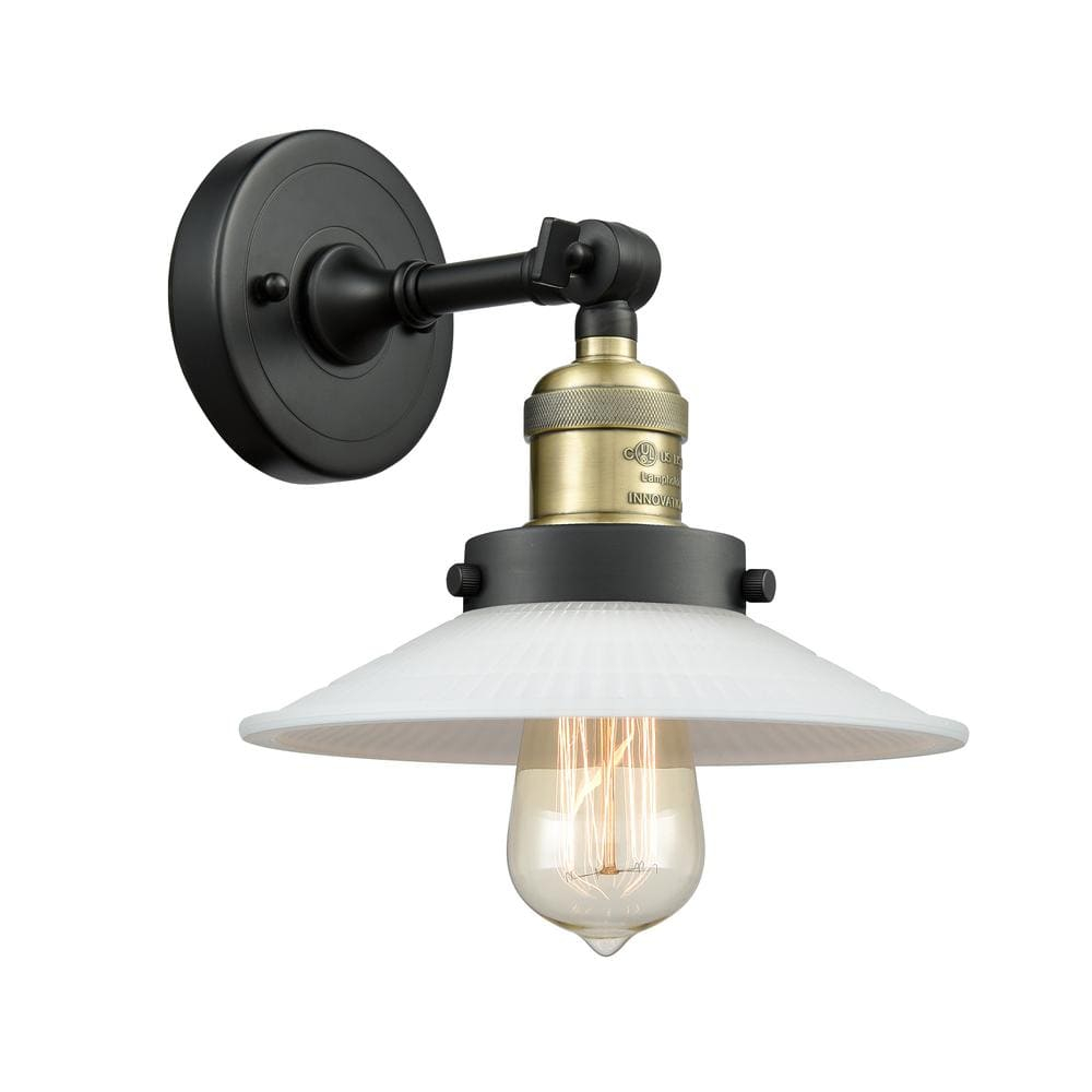Innovations Lighting Halophane 1 - Light Sconce in  Black Antique Brass