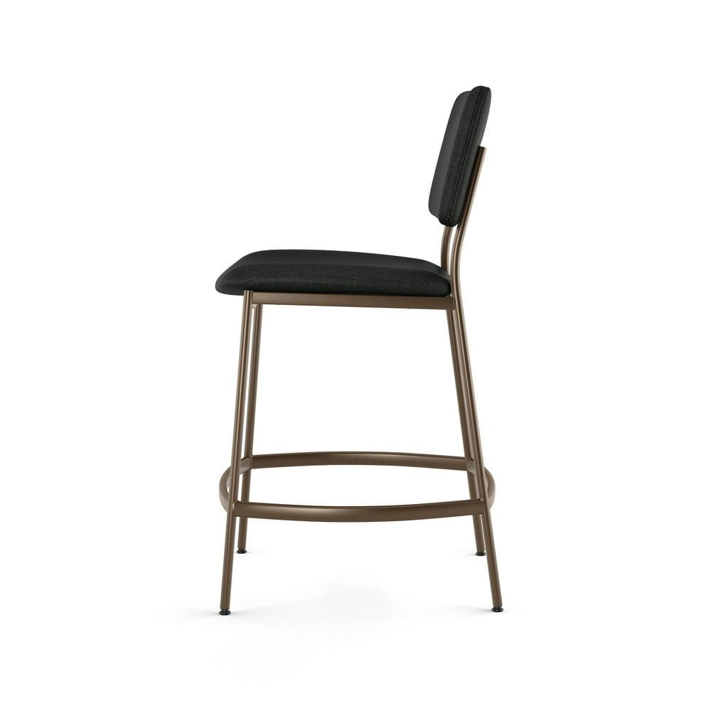 Sullivan 26" Chic Black Polyester and Bronze Metal Counter Stool