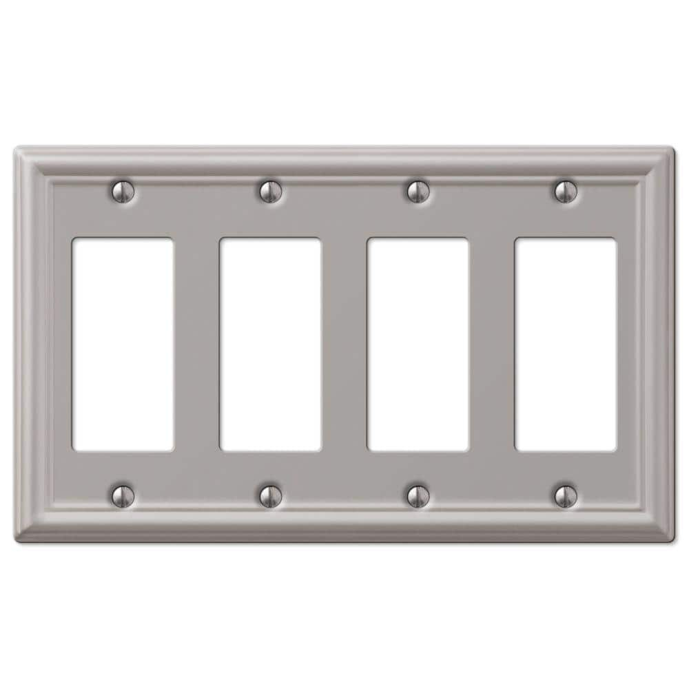 Amerelle 149R4BN Chelsea Wallplate, 4 Rocker GFCI, Steel, Brushed Nickel, 1-Pack