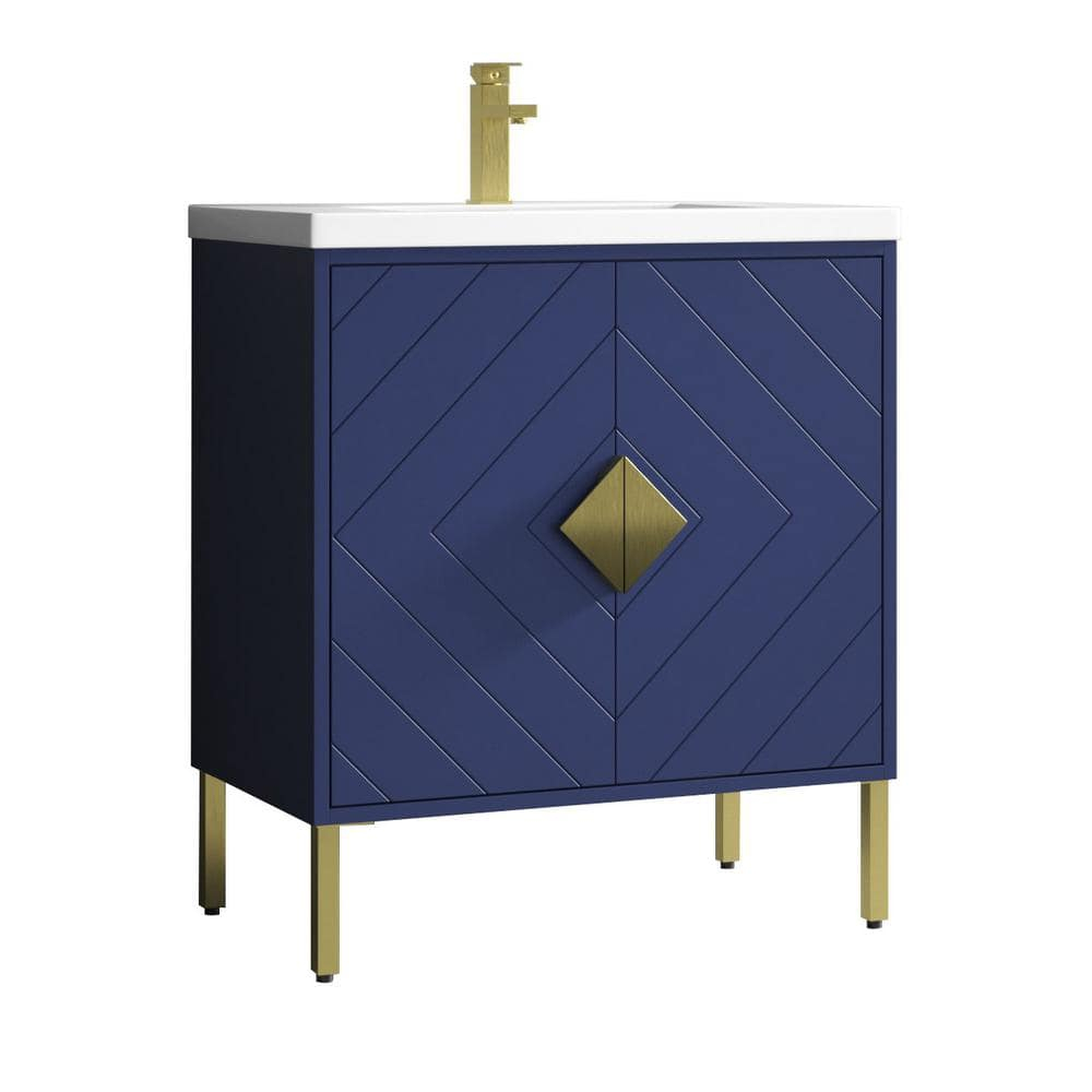 Tennant Brand 30"   Modern Style Navy Blue Eileen Bathroom Sink Vanity