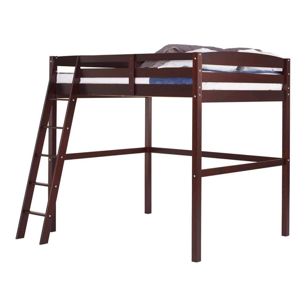 Camaflexi Tribeca Solid Wood High Loft Bed Frame Twin in Cappuccino