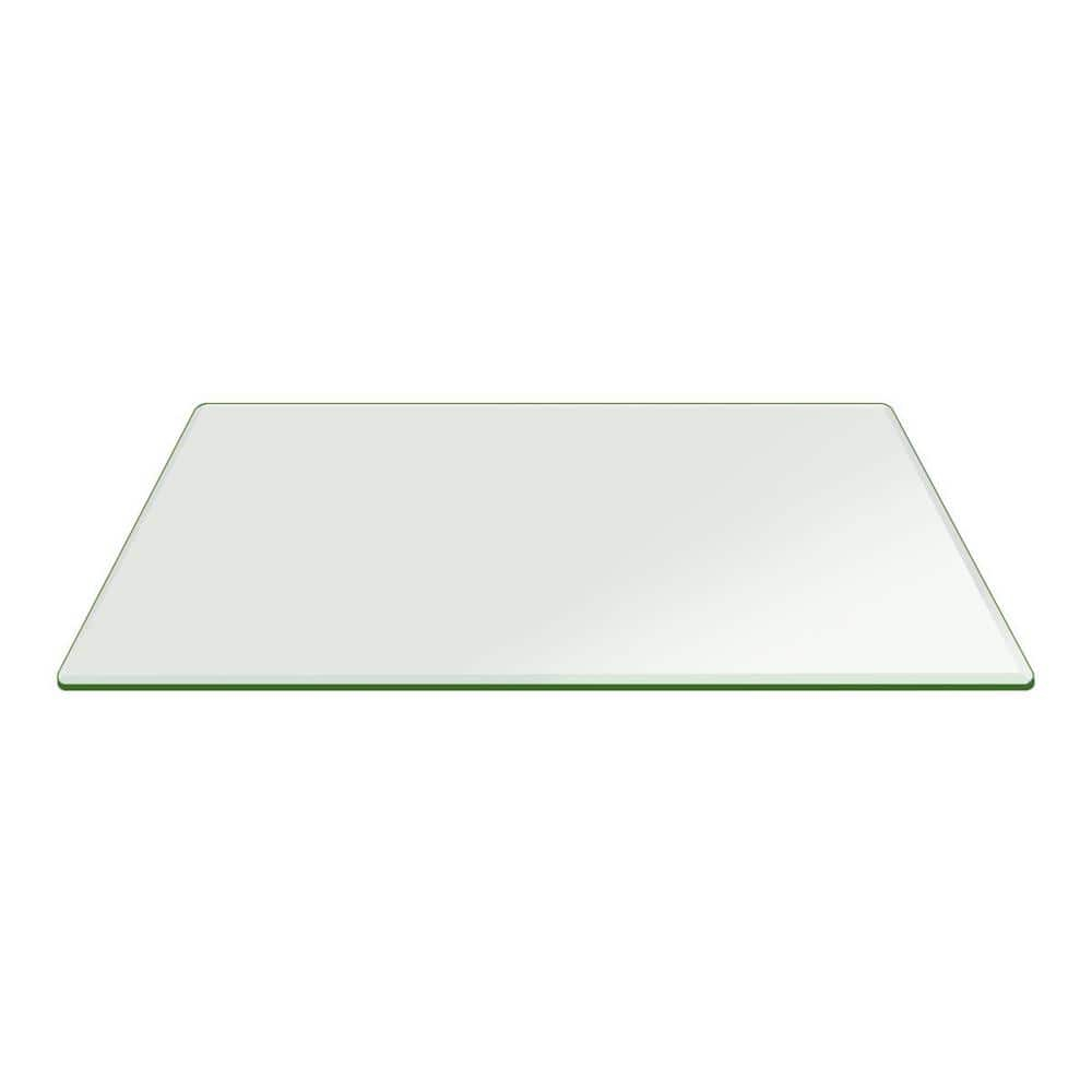 24 x 36 Inch Rectangle Glass Table Top 3/8 Inch Thick Clear Tempered Glass With Bevel Edge Polished Radius Corners