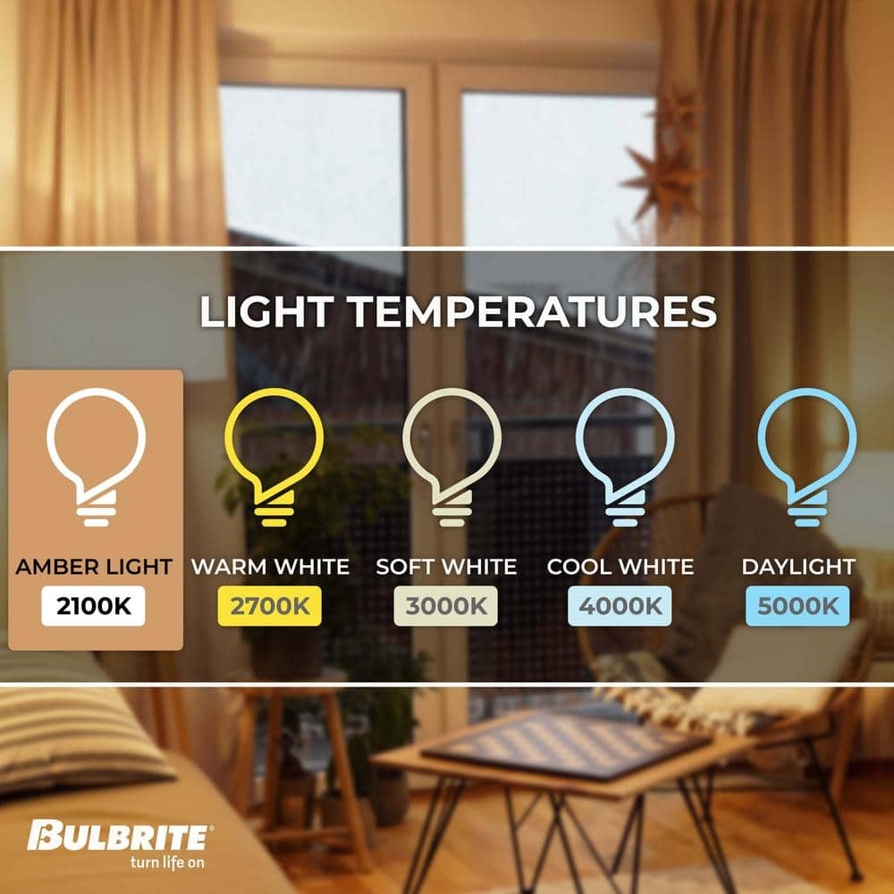Amber Dimmable LED Decorative Light Bulb with Nostalgic Filament
