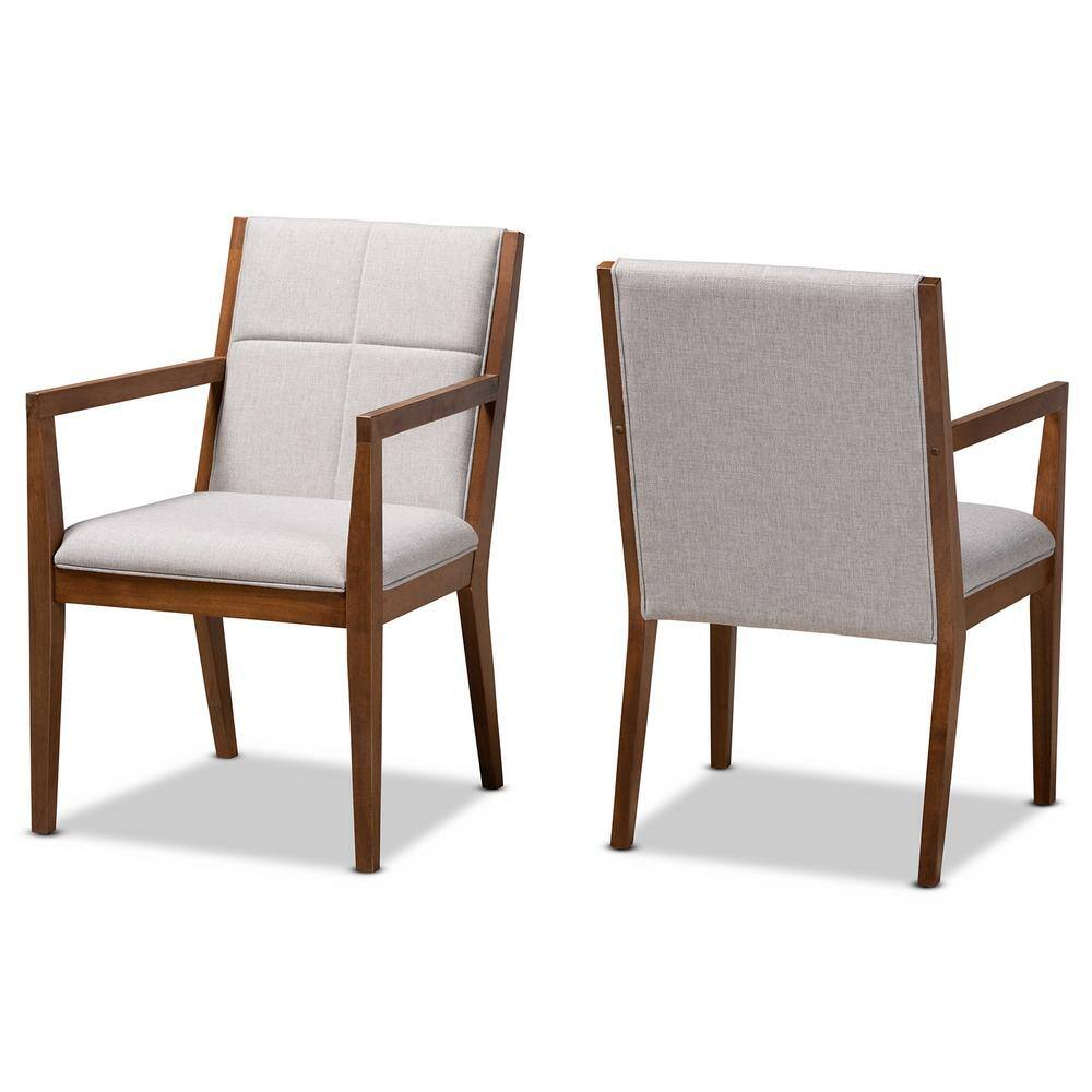Theresa Mid-Century Modern Greyish Beige Fabric Upholstered Living Room Accent Chair