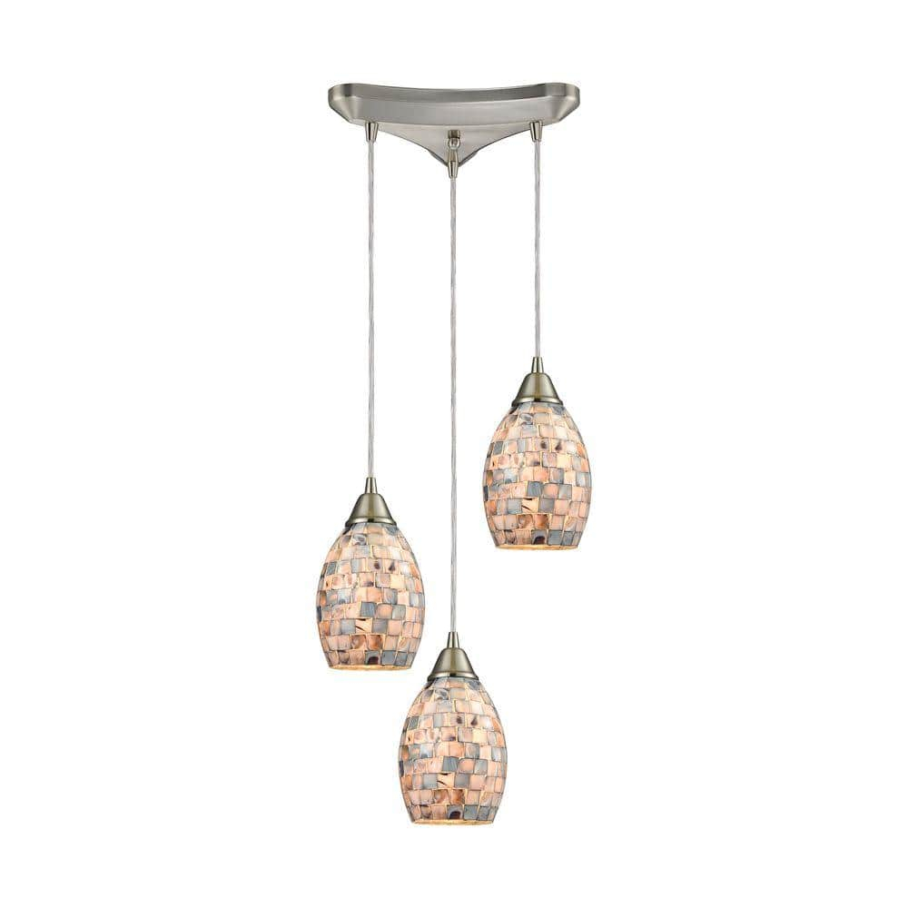 Elk Home Capri 3 - Light Pendant in  Satin Nickel