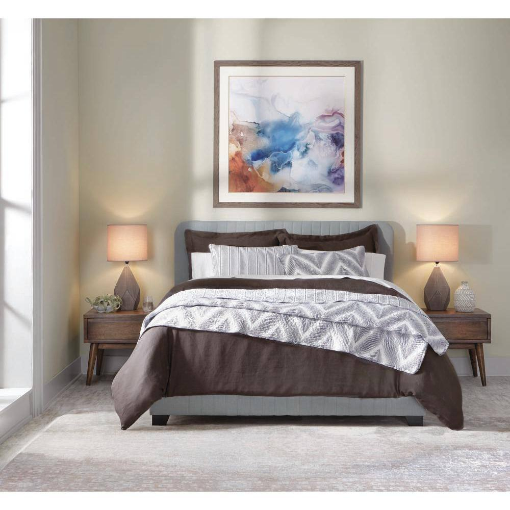 Charcoal Full/Queen Linen Duvet Cover Set with Pillow Shams