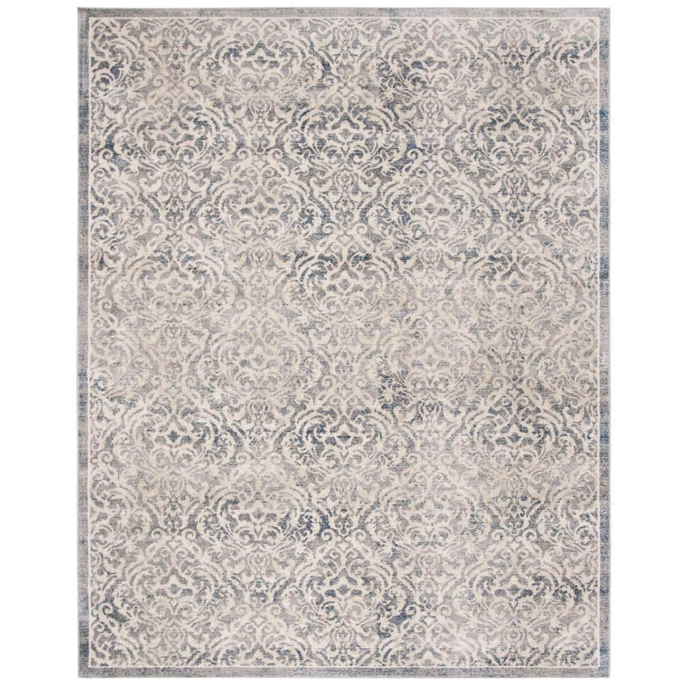 SAFAVIEH Brentwood Dilara Damask Area Rug, 10' x 13', Light Grey/Blue