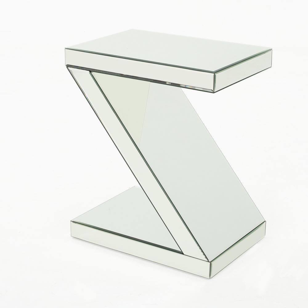 Noble House Zeke Z Shaped Mirror Side Table, Mirror