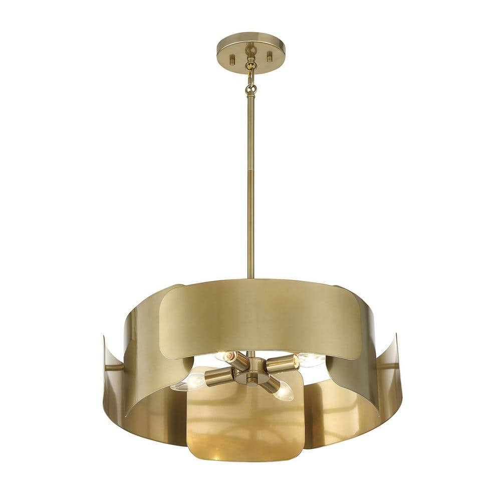 Trade Winds Bangle 4-Light Pendant in Burnished Brass