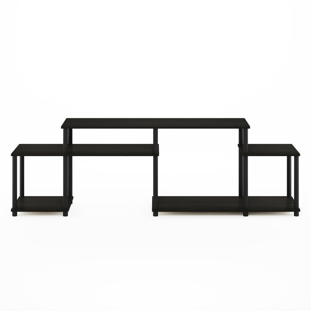 Furinno Turn-N-Tube Handel TV Stand for TV up to 55 Inch, Espresso/Black