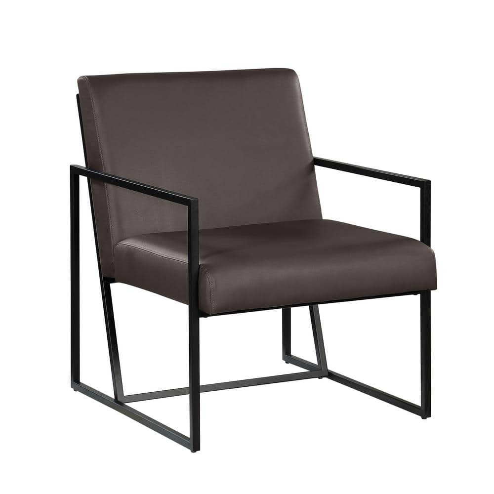 Luxembourg Espresso Faux Leather Arm Chair