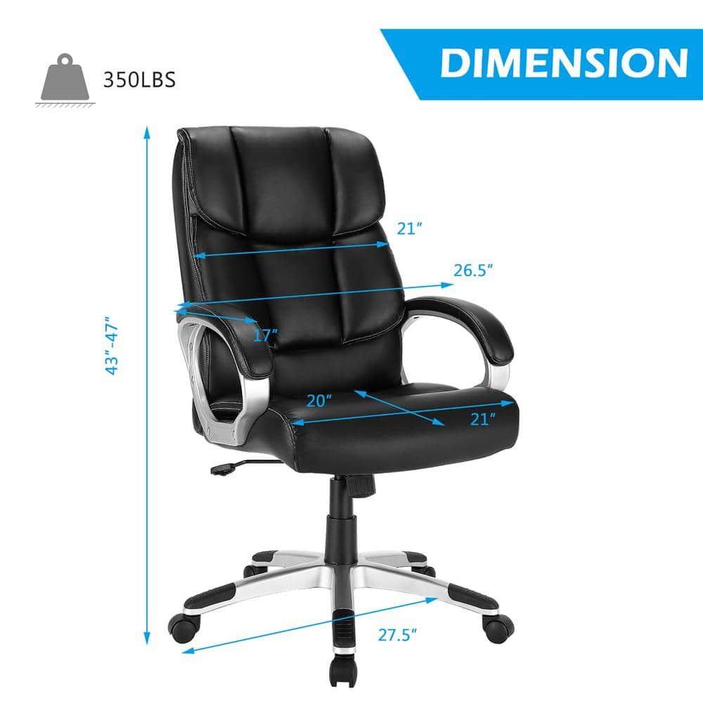 Costway Executive High Back Big & Tall Leather Adjustable Computer Desk Chair