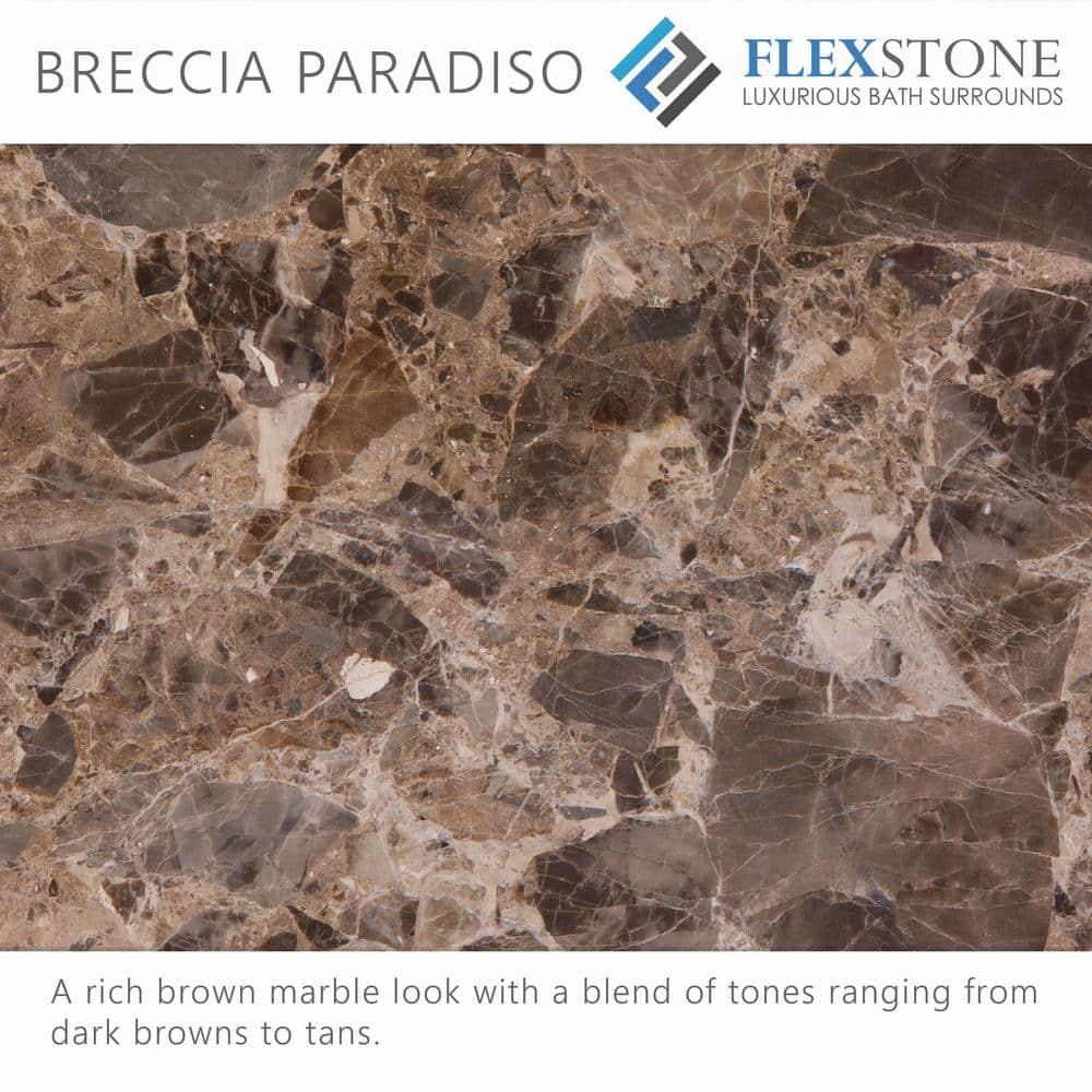 FlexStone 36"L x 36"W Single Threshold Alcove Shower Base with Center Drain
