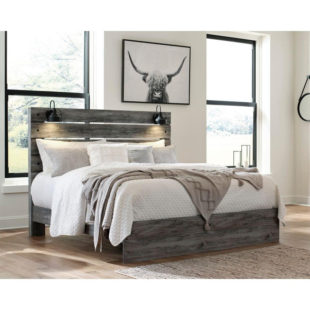 Signature Design by Ashley Casual Baystorm King Panel Headboard  Gray