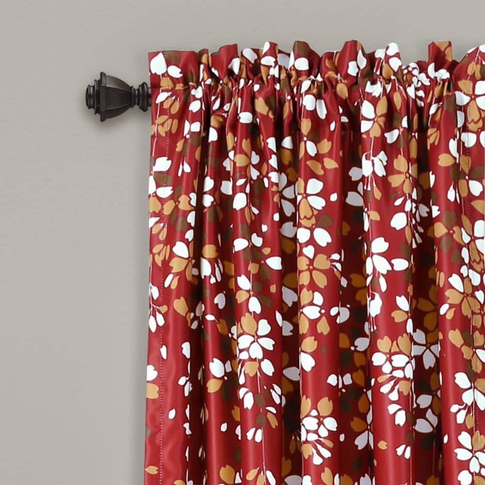 Weeping Flower Room Darkening Window Curtain Set