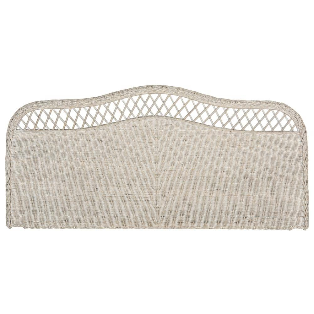 SAFAVIEH Sephina Rustic Coastal Rattan Headboard, Full, Antique Grey