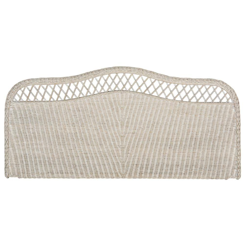 SAFAVIEH Sephina Rustic Coastal Rattan Headboard, Queen, Antique Grey