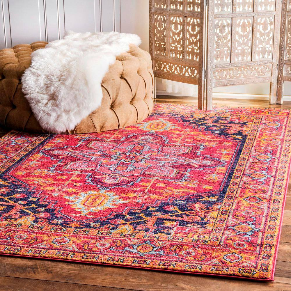 nuLOOM Vonda Fancy Persian Area Rug, 5' x 7' 5", Pink