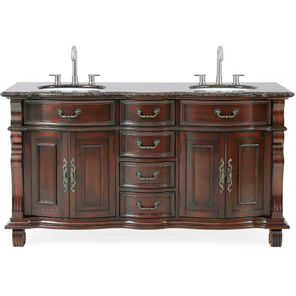 64" Timeless Classic style Hopkinton Double Sink Bathroom Vanity