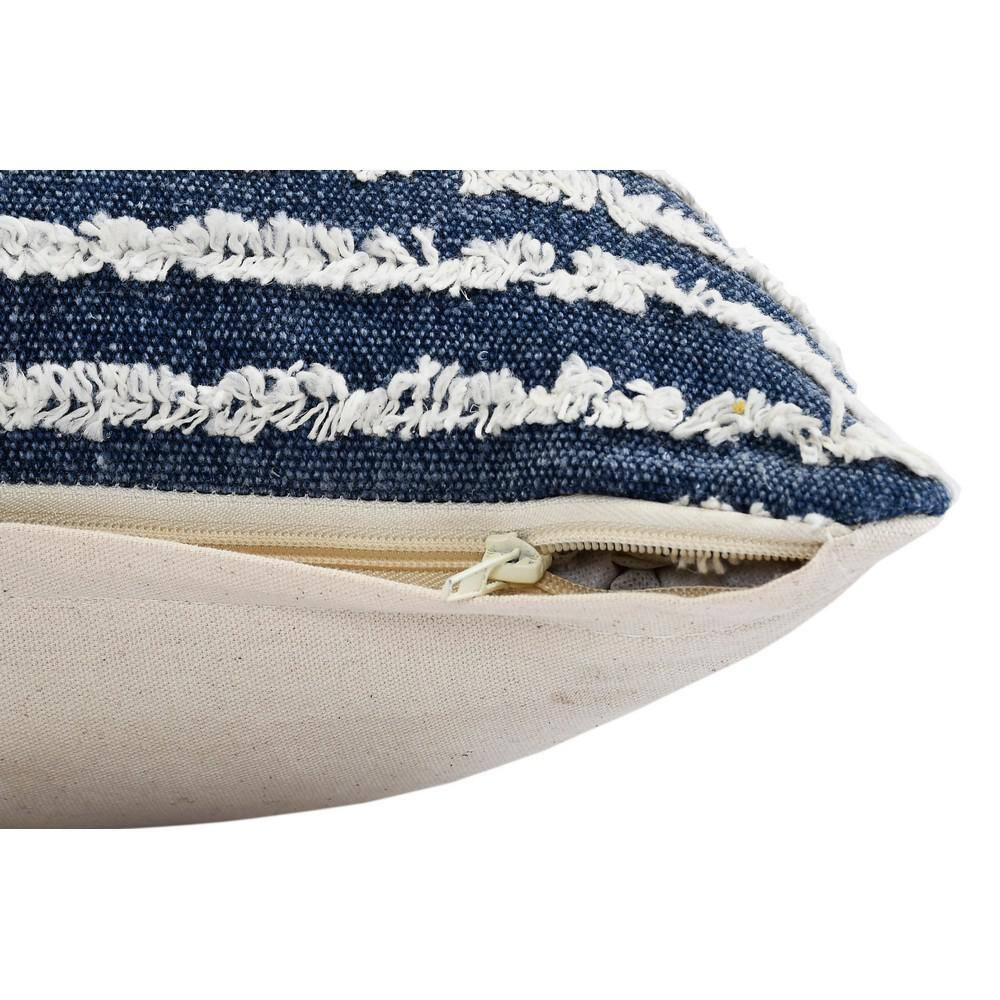 Wispy Ways Ensign Blue/Cream Striped Textured Poly-fill 14 in. x 36 in. Indoor Throw Pillow