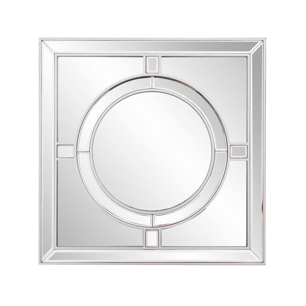 Tyler Dillon Square Wall Mirror with Round Central Design - 20" x 20"