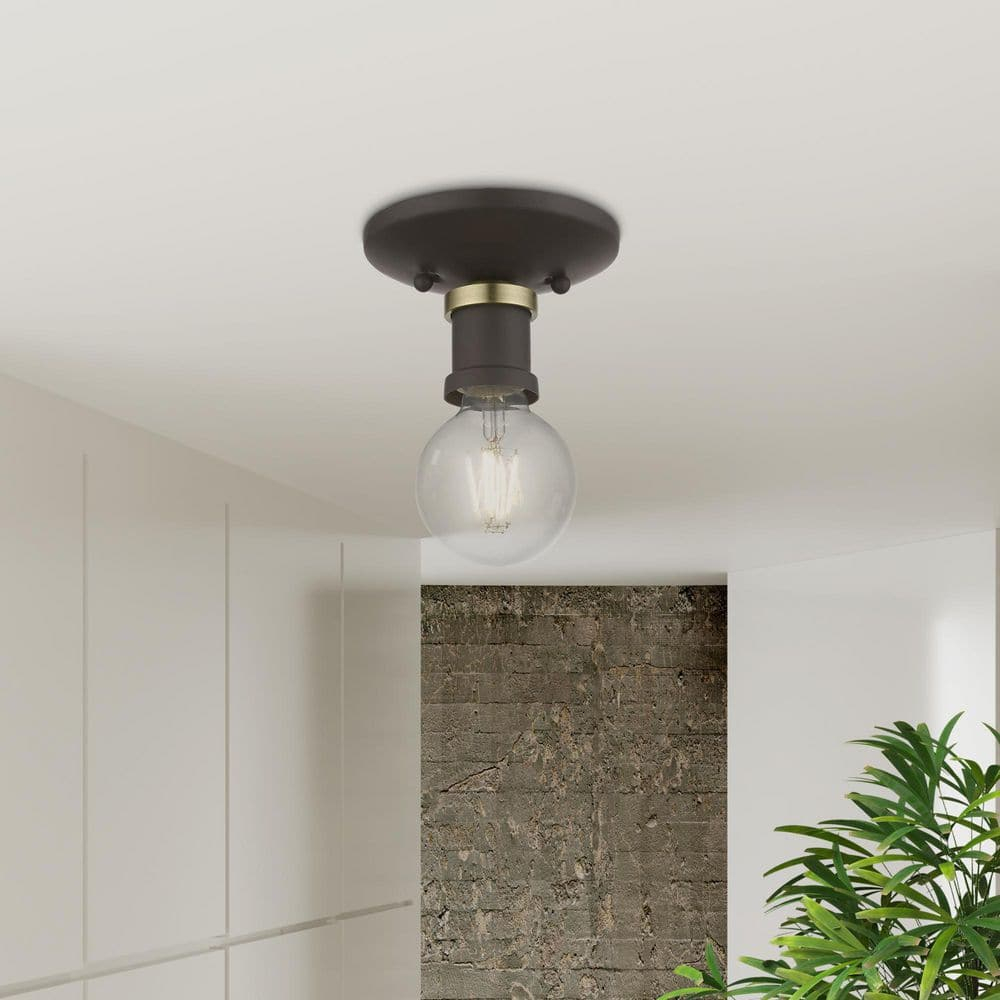 Livex Lighting - Lansdale - 1 Light Flush Mount In Transitional Style-3.38