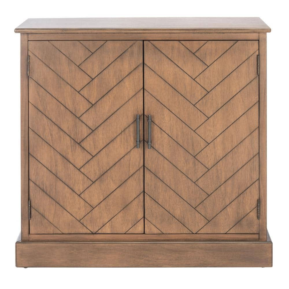 SAFAVIEH Peyton Contemporary Brown Wood Storage Rectangle Console Table (31.5 in. W x 13.4 in. D x 26 in. H)