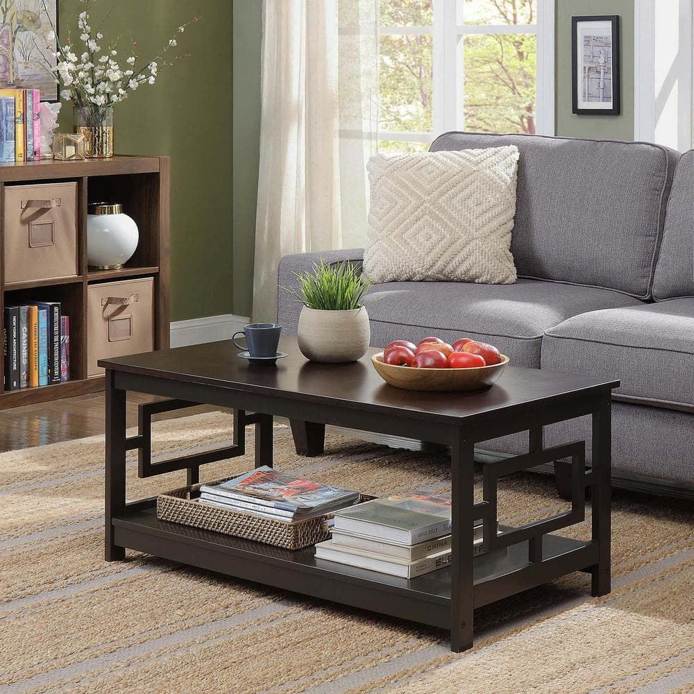 Convenience Concepts Town Square Coffee Table with Shelf, Espresso