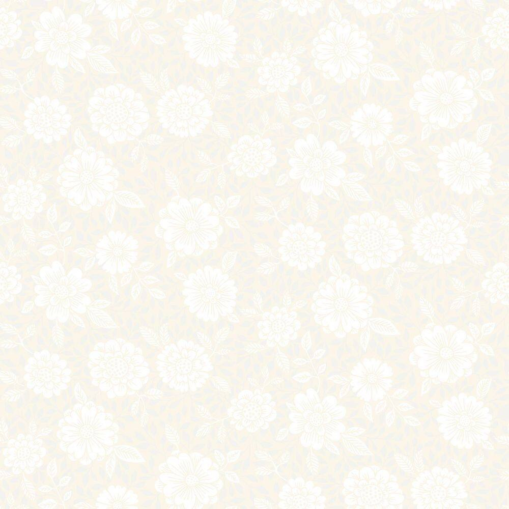 Cream Floral Non-Woven Removable Wallpaper Roll