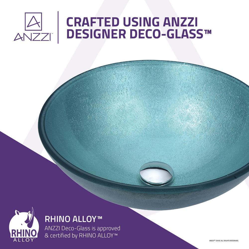 Anzzi  Posh Series Deco-Glass Vessel Sink in Coral Blue