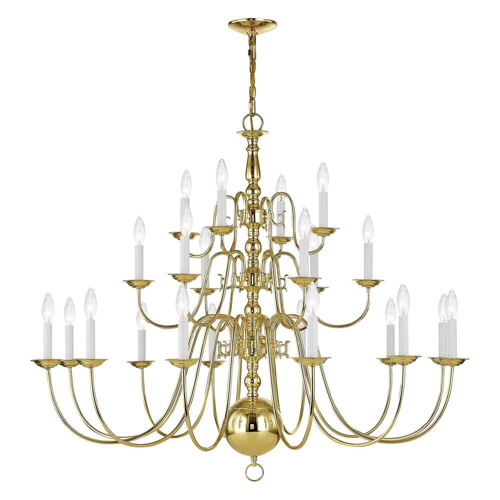 Livex Lighting Williamsburgh 22 - Light Chandelier in  Polished Brass