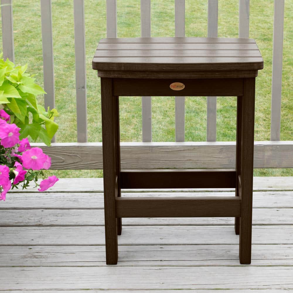 Weathered Acorn Compact Backless Counter Height Bar Stool