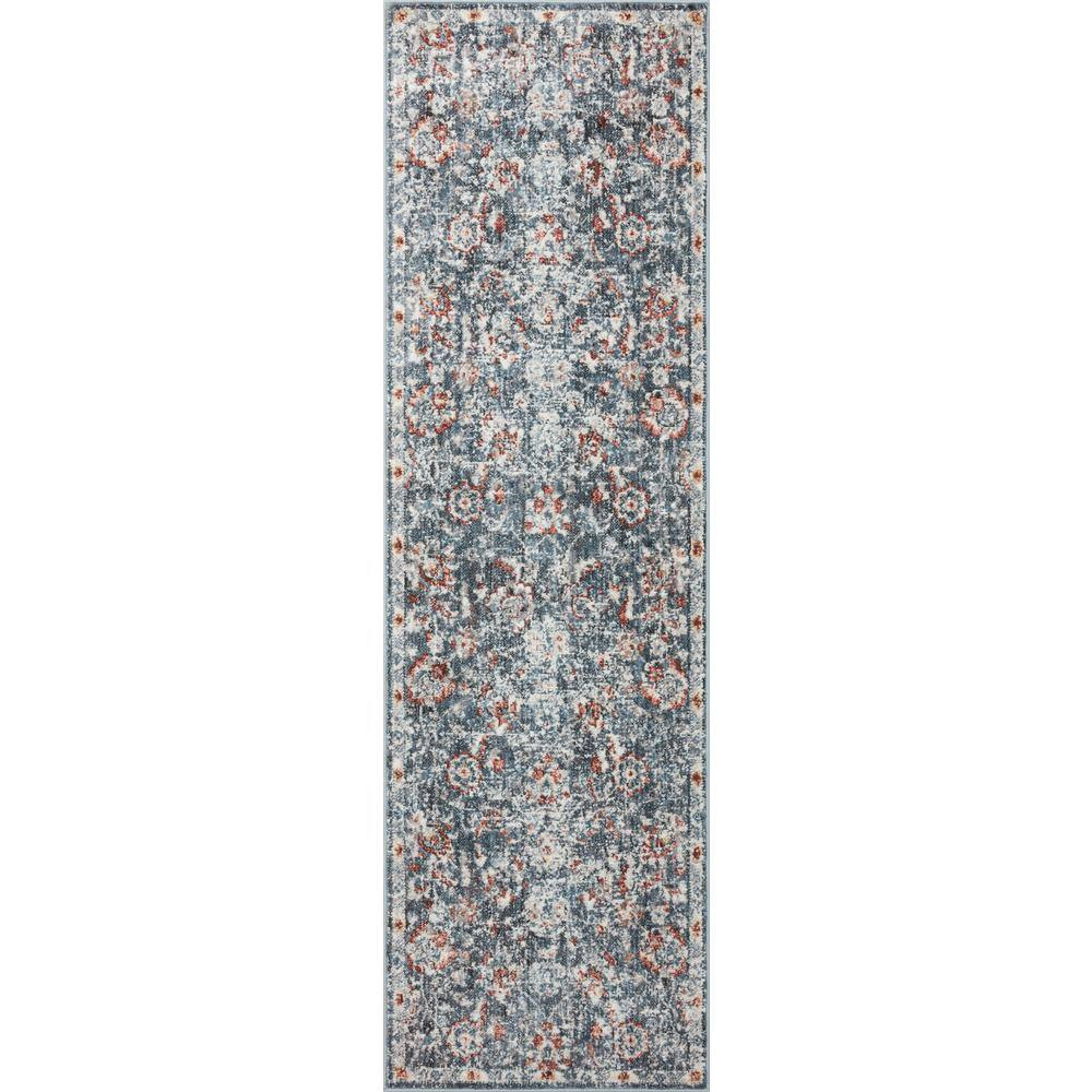 Loloi II Cassandra Collection CSN-04 Blue / Rust Oriental Area Rug 6'-7" x 9'-3"