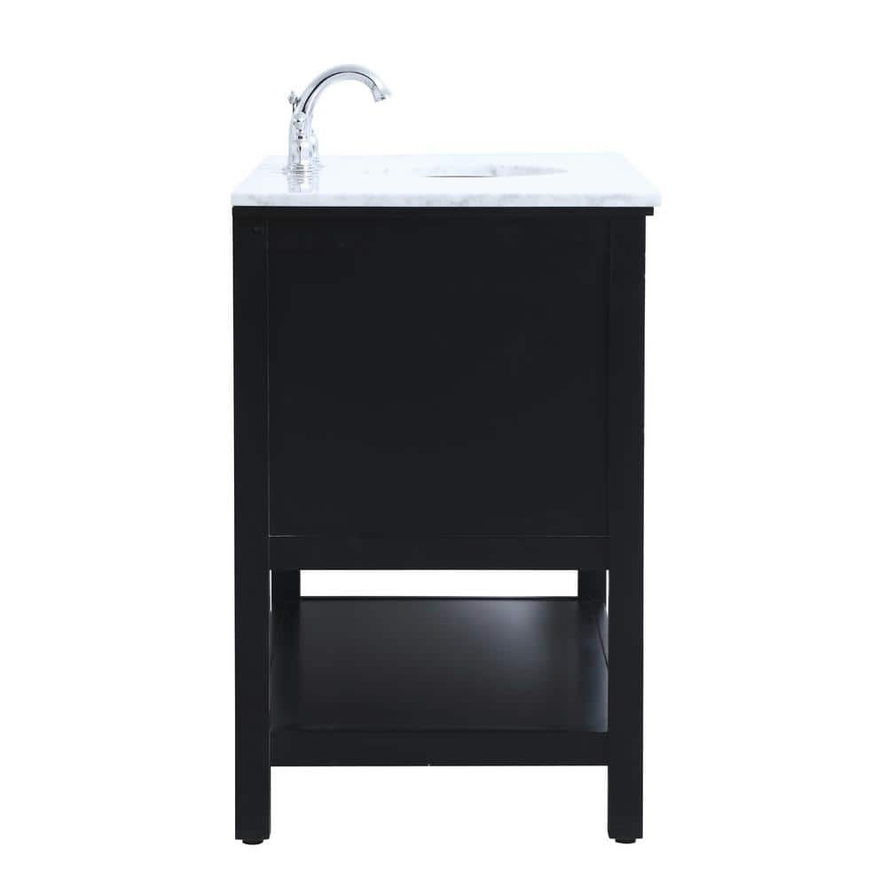 Elegant Decor Metropolis 48" Single Marble Top Bathroom Vanity in Black