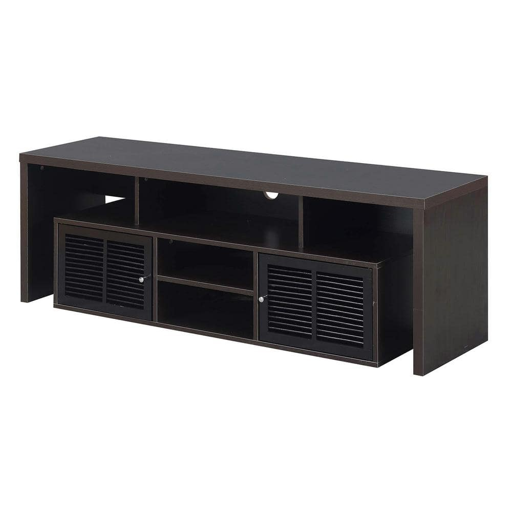 Convenience Concepts Lexington 60 inch TV Stand with Storage Cabinets and Shelves, Espresso