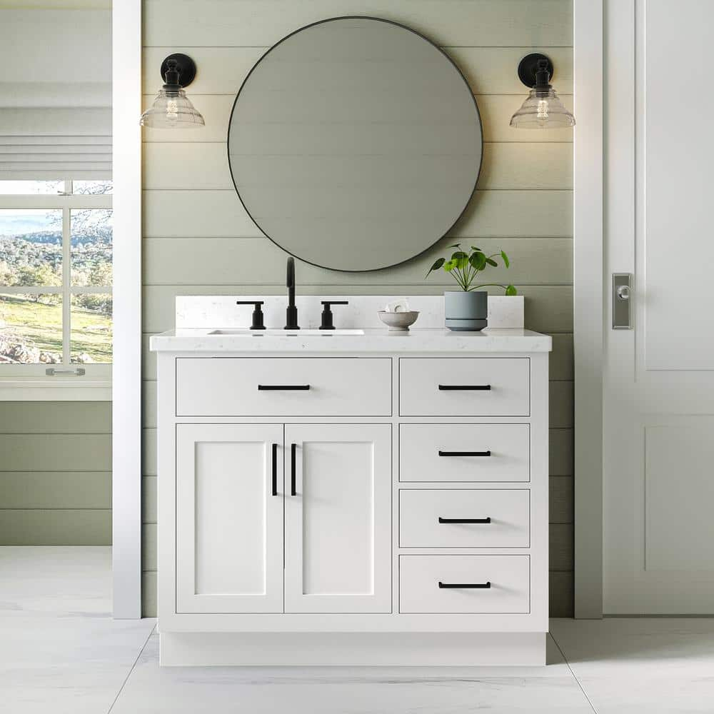 Ariel T042slcqrvo Hepburn 42" Free Standing Single Basin Vanity Set - White