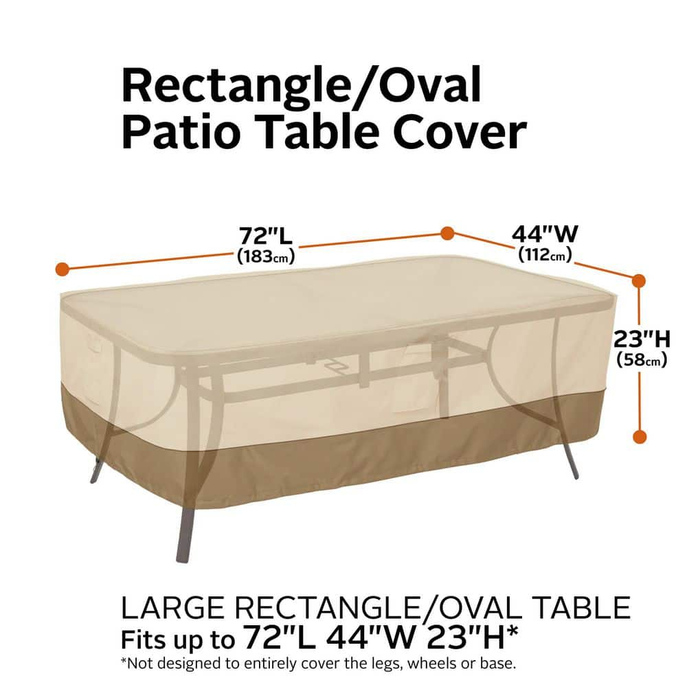 Classic Accessories Veranda Water-Resistant 72 Inch Rectangular/Oval Patio Table Cover