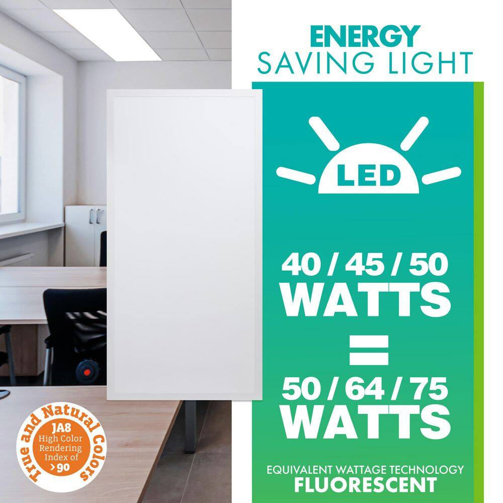 Simply Conserve 50/64/75-Watt Equivalent Dimmable Integrated LED Flat Panel Light, 3500K/4000K/5000K