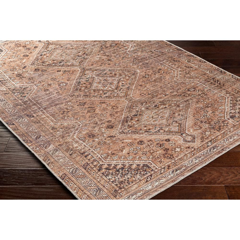 Cade Washable Rug - Orange / 5'3" x 7'3"