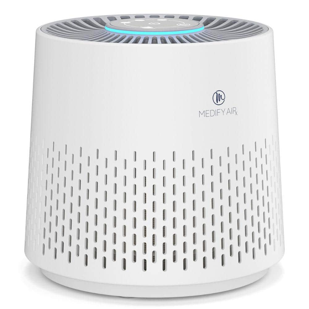 Medify Air White MA-12 PRO Air Purifier w/ HEPA Filters I Smoke Dust Pet Odors I 3 in 1 with Pre-filter HEPA H14 & Activated Carbon I Removal of 0.1 to 0.3 microns I 405 Sq ft Coverage I 1-Pack