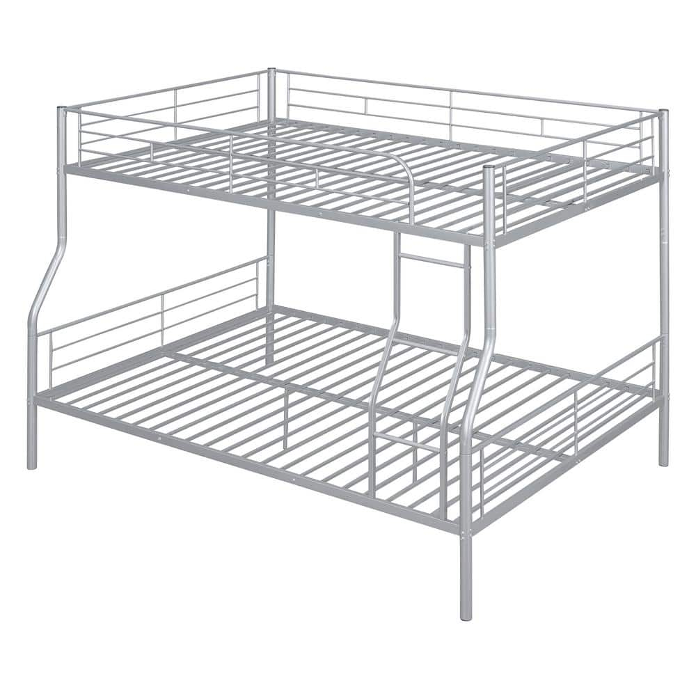 Full XL over Queen Metal Bunk Bed, Sliver