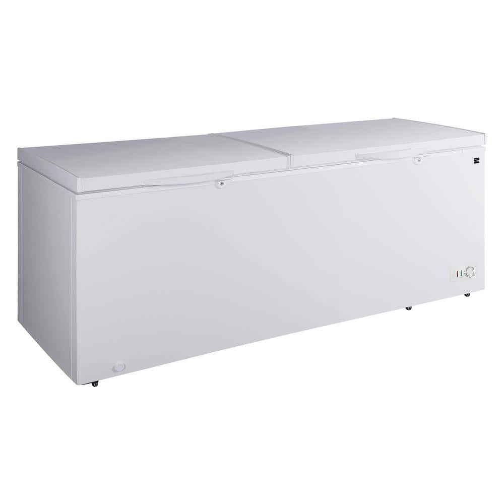 79.13 in. 21 cu. ft. Convertible Freezer, Manual Defrost Chest Freezer with Dual Lids, Garage Ready in White