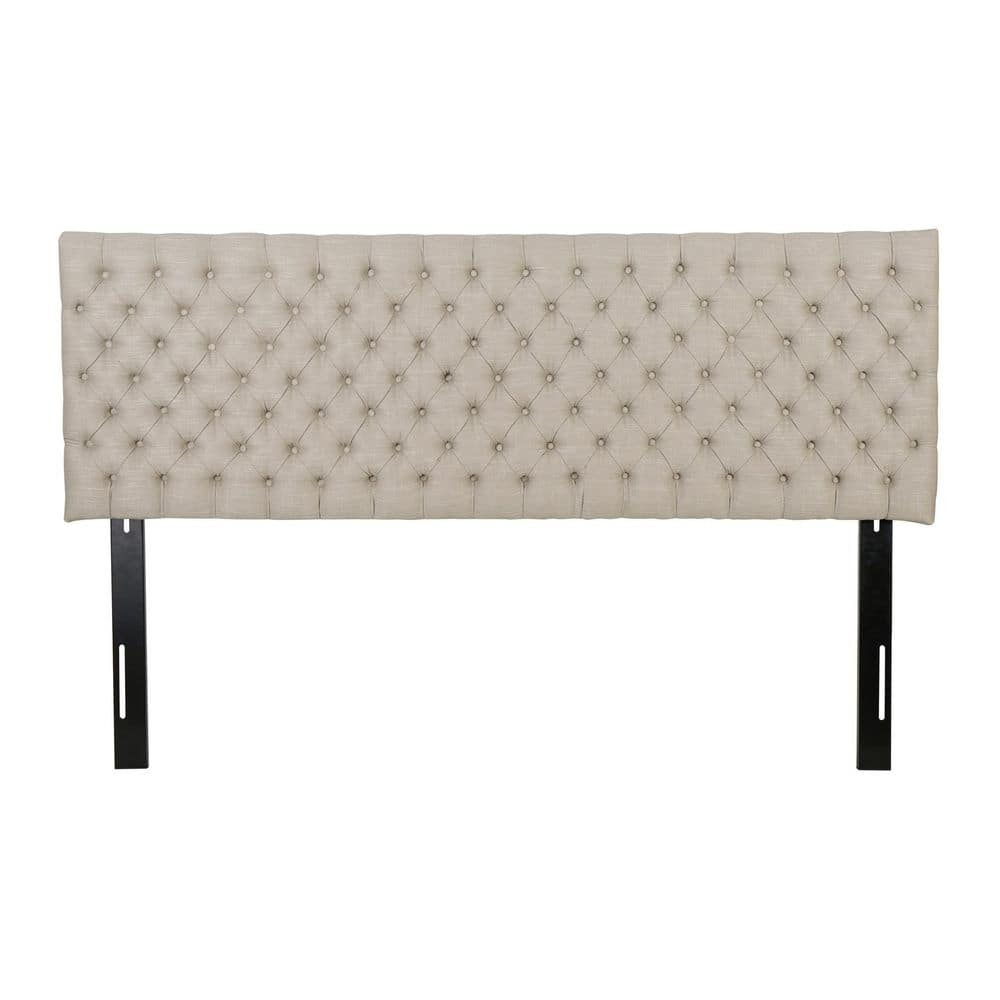 Noble House Jezebel Glam Fabric King/Cal King Headboard in Sand