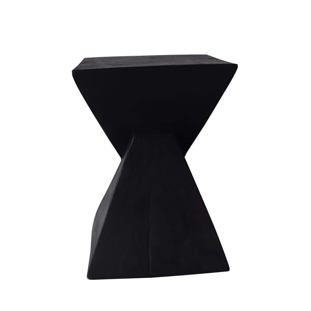 Katie Outdoor Lightweight Concrete Accent Table, Black