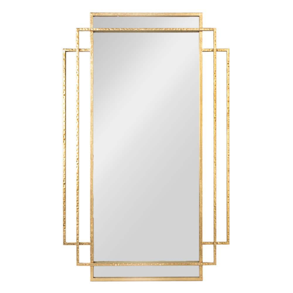 Creative Co-Op Metal Wall Mirror with Geometric Framework, Gold