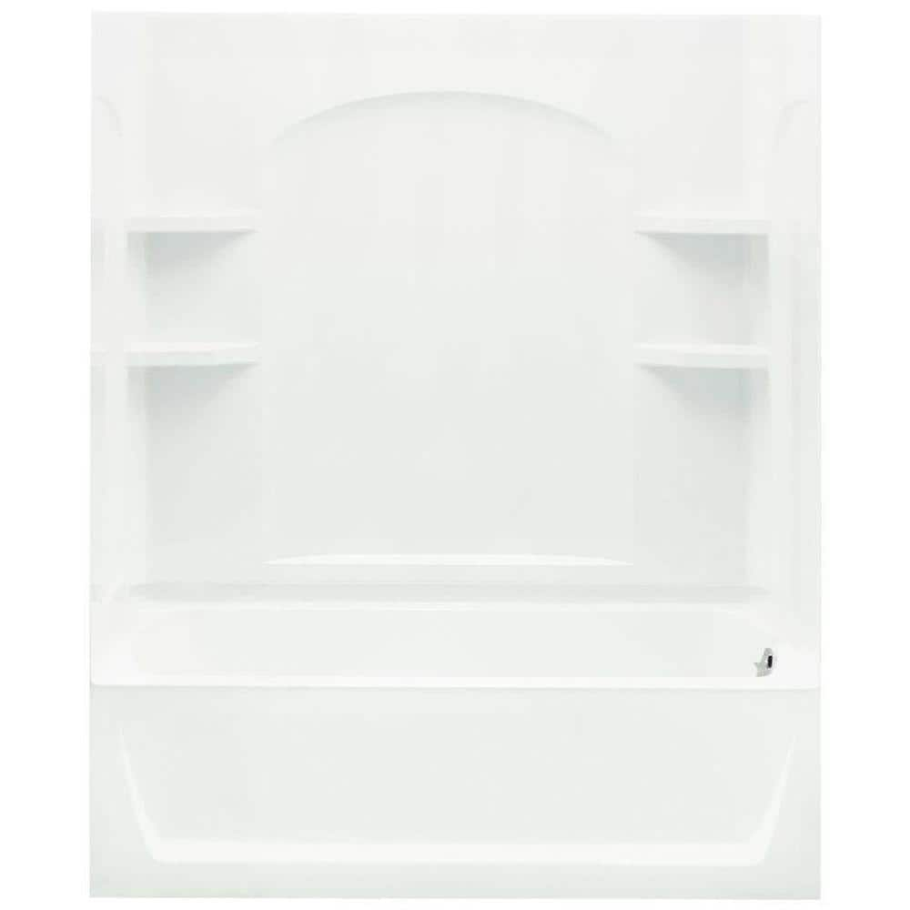 Ensemble 32 in. x 60 in. x 74 in. Bath and Shower Kit with Right-Hand Drain in White