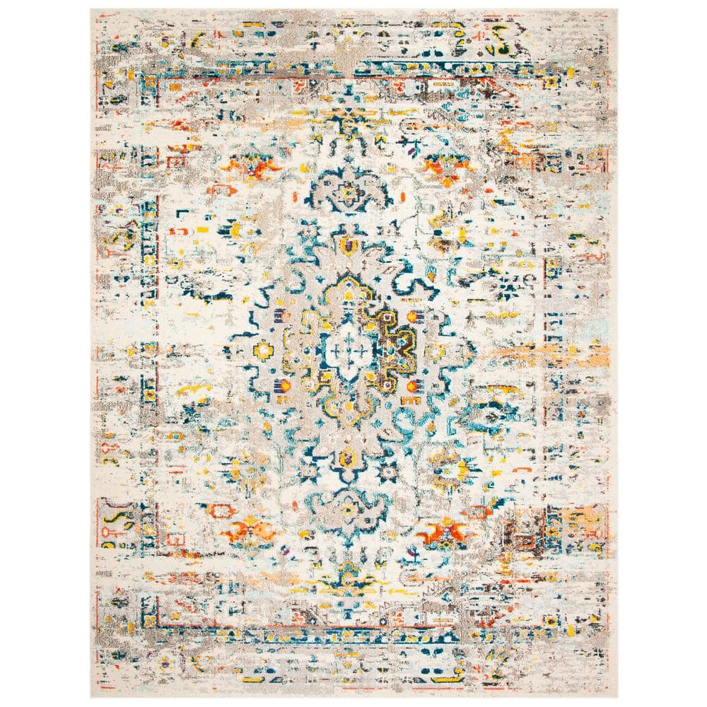 SAFAVIEH Madison Alys Vintage Traditional Area Rug, Cream/Blue, 12' x 18'