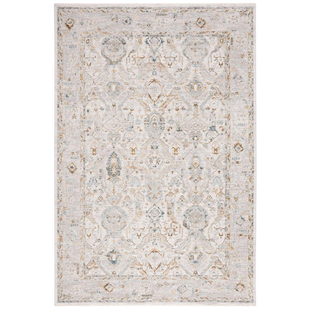 SAFAVIEH Hamilton Leo Oriental Polyester Area Rug, Grey/Blue, 9' x 12'
