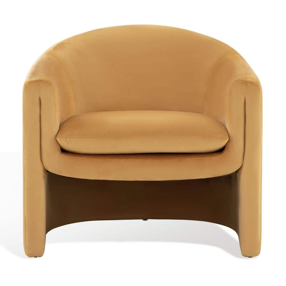 SAFAVIEH Couture Laylette Modern Velvet Solid Accent Chair, Pumpkin Orange