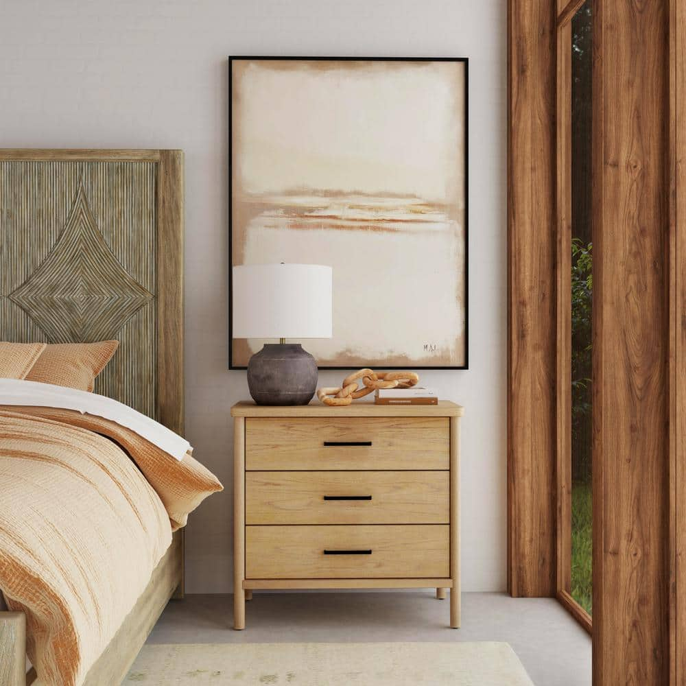 Butler Specialty Company Lennon 3 Drawer Rounded Leg Wood Dresser - Natural